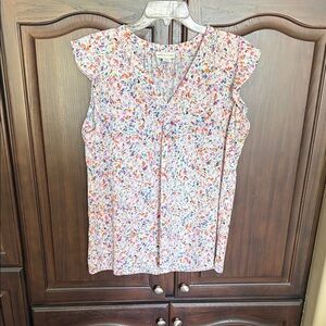 Adrienne Vittadini Colorful Cap Sleeve Blouse